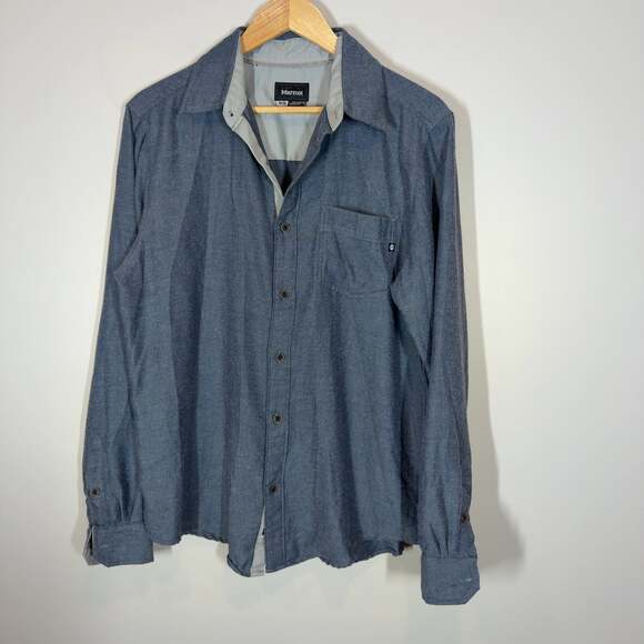 Marmot Other - Marmot Men's Long Sleeve Shirt Blue Button Down Cotton Blend Size M
